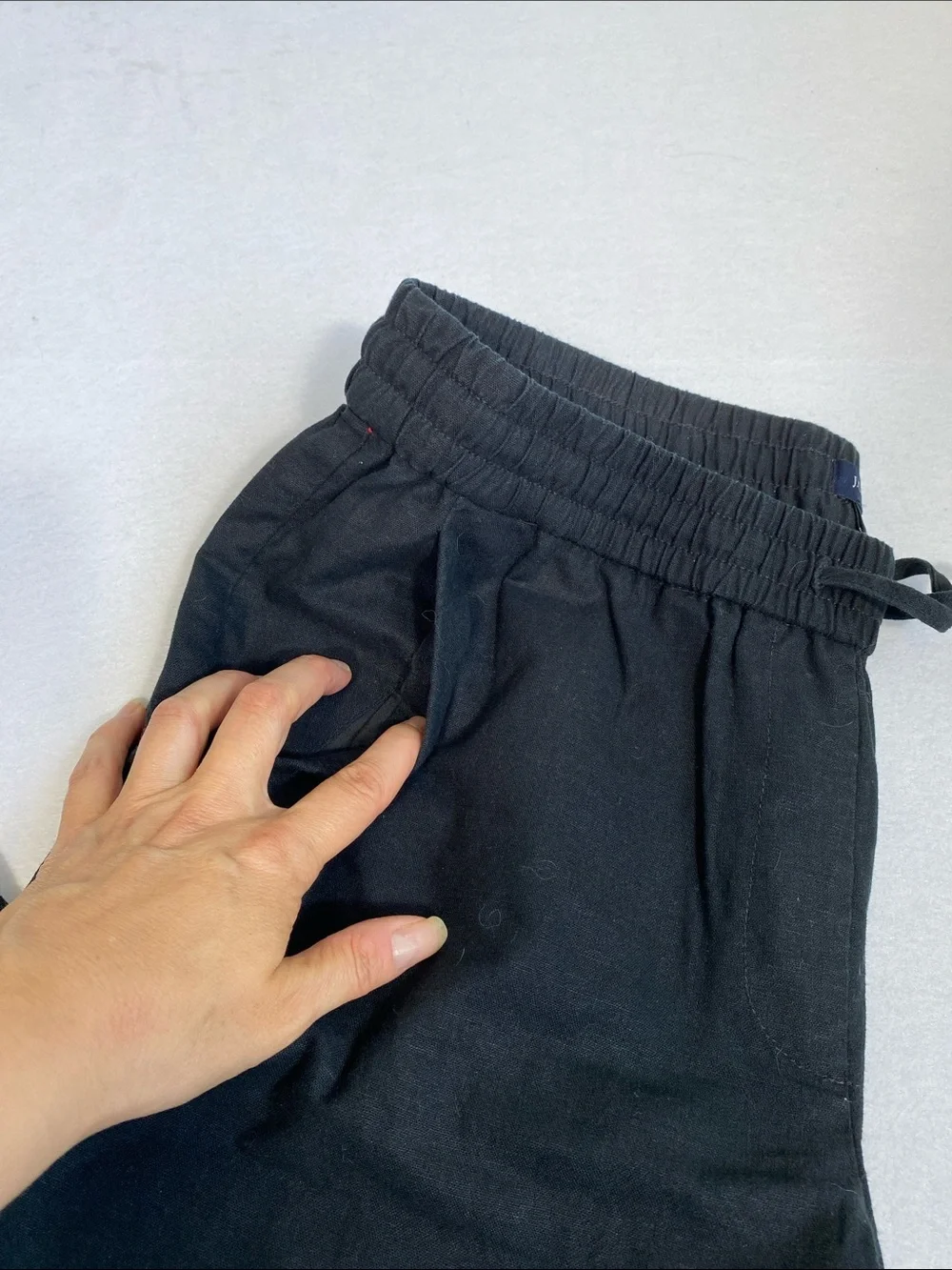 J. Crew Women’s Black Linen Blend Drawstring Jogger Pants size 10